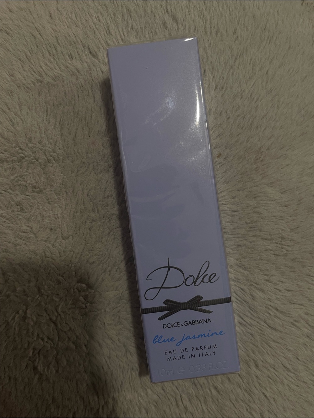 Dolce & Gabbana Blue Jasmine Travel Spray — Pale Blue Bottle with Black Cap